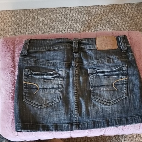 American Eagle Distressed Black Jean Skirt - Picture 3 of 3